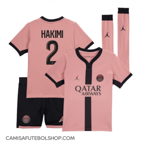 Camisa de time de futebol Paris Saint-Germain Achraf Hakimi #2 Replicas 3º Equipamento Infantil 2024-25 Manga Curta (+ Calças curtas)